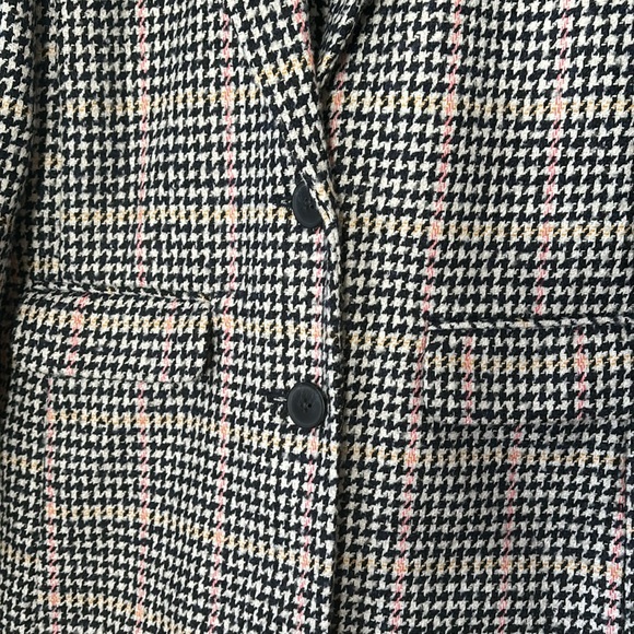 Women Sz S/P wool blend houndstooth print business casual attractive blazer coat - Picture 6 of 15